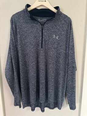 Under Armour Navy Heathered 1/4 Zip Pullover